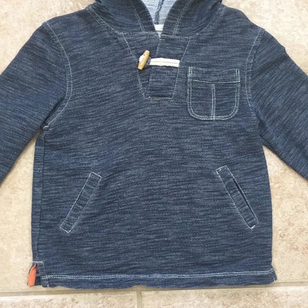 OshKosh B'gosh Boys Denim Look Hoodie Marled Pocket Tee Shirt